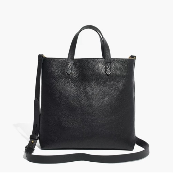 Madewell Handbags - Madewell Small Black Leather Transport Zip-Top Crossbody Bag